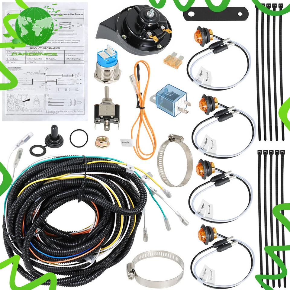 2005-2015 For John Deere Gator TE Pug & Play LED Turn Signal Light Kit w/Horn - Image 1 of 4