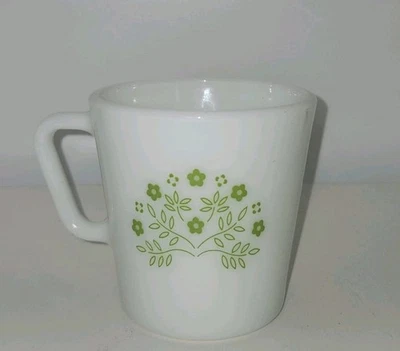 Pyrex Honeydew Green Daisies Summer Impressions Mug #1410 Vintage Pre Corelle - Image 1 of 3