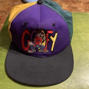 Vintage Disney Goofy Hat Hip Hop Purple Snapback Cap Panel Mickey Unlimited - Picture 1 of 8