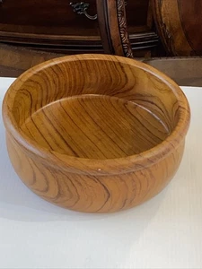 Vintage Large Hand Turned Wooden Salad Bowl - Picture 1 of 21