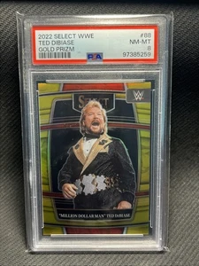 2022 Select WWE Million Dollar Man Ted DiBiase GOLD PRIZM 1/10 PSA 8 - Foto 1 di 3