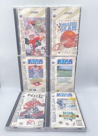 Lot of 6 SEGA SATURN Games - Hockey, Basketball, Football, Baseball, Golf