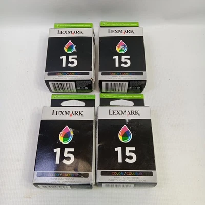 New Genuine Lexmark 15 Color Lot Of 4 Ink Cartridge Series X2600 Z Series Z2300 - Image 1 of 4