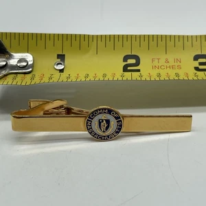 Vintage Commonwealth of Massachusetts Krawattenklammer Bar goldfarbene Staatsabzeichen - Bild 1 von 6