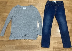 Girl's Old Navy Outfit Size 8 - Gray Sweater w/Skinny Jeans EUC - Picture 1 of 7