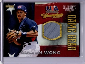 Camisetas Panini 2013 campeones de béisbol de Estados Unidos Kolten Wong #49 Game Gear - Imagen 1 de 2