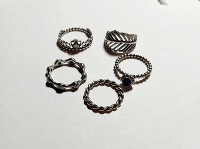 Auténticos Anillos Pandora Plata Esterlina 925 ALE Lote De 5 Usados Foto 1 de 4