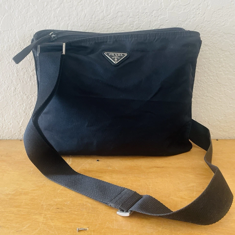 PRADA Black Nero Tessuto Nylon Crossbody Messenger Bag - Image 1 of 4