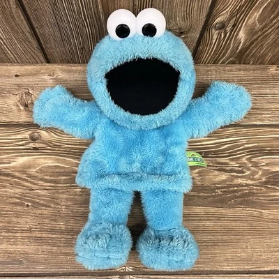 Juguete de peluche de colección Cookie Monster Sesame Street marionetas de mano 14" piel azul 2006 Foto 1 de 4