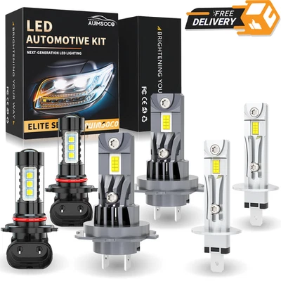 For Hyundai Sonata 2002-2005 LED Headlight Conversion Kit Hi/Lo Beam + Fog 6pcs - Image 1 of 4