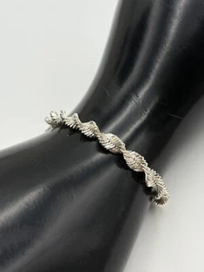 BRACCIALE ARGENTO STERLING 925 ITALIA CATENA ATTORCIGLIATA 7" larghezza 5,5 mm 7,8 g - Foto 1 di 8