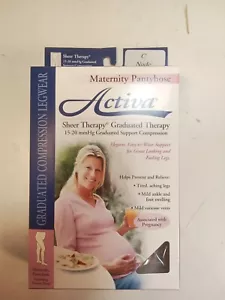 Activa Sheer Therapy Maternity Pantyhose 15-20 mm Hg Classic, Color Nude CS1 - Picture 1 of 7