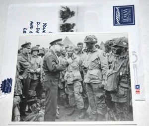 COPY EISENHOWER D-DAY INVASION PHOTO and LETTER TO THE TROOPS, (8.5" x 11") New - Picture 1 of 4