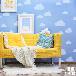Cloud STENCIL. Nursery Sky DECORATING. Kids Home WALL DECOR. Painting Stencils. - Picture 1 of 12