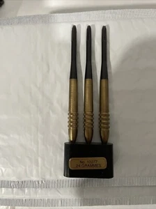 Vintage Dart Set With Brass And Steel Tips Set Of 3 In Holder 24 Grammes - Picture 1 of 4