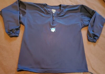 Camisa Easton Manga Larga Azul Marino Béisbol Softbol Calentamiento 1/4 Cremallera Para Hombres Pequeña Foto 1 de 4