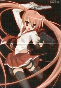 póster promo Aria the Scarlet Ammo Yutori Chan anime Kanzaki H Aria - Imagen 1 de 2