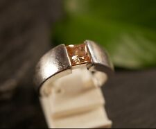 Schöner 925 Sterling Silber Ring Spannringoptik TC Tchibo Oranger Besatz 