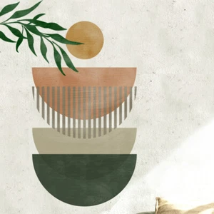 Kit de plantillas de pared geométricas Dizzy Duck para arte de pared moderno de mediados de siglo hágalo usted mismo - Imagen 1 de 3
