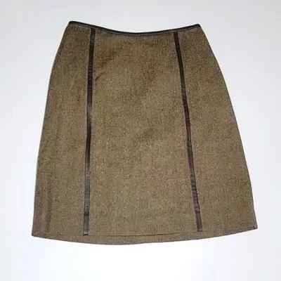 Falda Pendleton Vintage 100% Lana y Cuero Lápiz Años 50 Retro Cintura Alta - 12P Foto 1 de 4