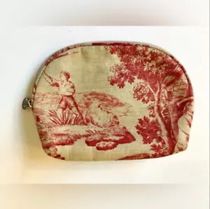 PIERRE DEUX Vintage Paris Toile De Jouy Patterned Small Zipper Bag - Picture 1 of 7