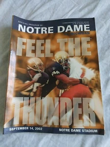 Notre Dame Vs Michigan Football Program September 14, 2002 - Bild 1 von 2