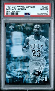 Michael Jordan - 1991 Upper Deck Award Winner Holograms #AW4 - PSA 8 NM-MINT - Picture 1 of 2