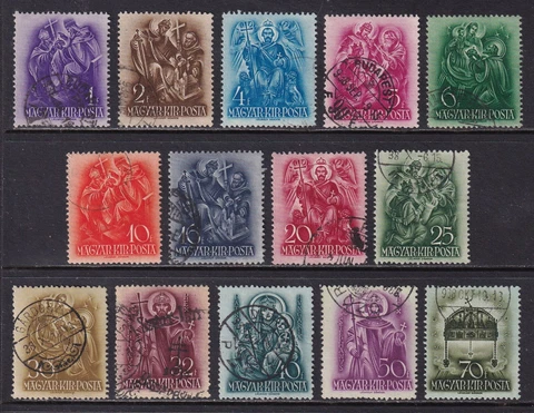 HUNGARY 1938 900th Anniversary of St. Stephen`s Death set of 14 SG 601-614 Used Cover