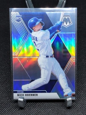 2020 Panini Chronicles Nico Hoerner Rookie Card RC Mosaic Silver Prizm #17 Cubs - Image 1 of 2