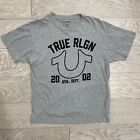 True Religion Short Sleeve Heather Grey Shirt With Velvet Logo Print