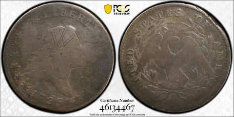 1795 Flowing Hair Silver Half Dollar PCGS AG Detail - Graffiti Cover