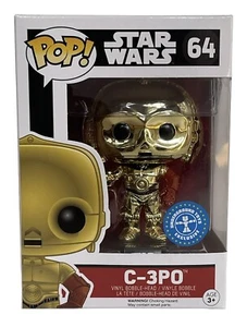 Star Wars C-3PO Gold Metallic Exclusive Funko Pop Vinyl Figure & Protector 64 - Picture 1 of 6