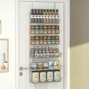 Spice Rack Organizer 6-Tier Wall Mounted & over the Door Spice Racks for Kitchen - Picture 1 of 12