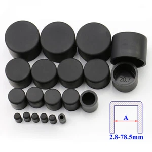 Schwarz Silkongummi Rohrkappen Endkappe Abdeckstopfen Blindstopfen Ø 2.8-78.5mm - Picture 1 of 8