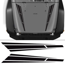 2pcs Black Racing Car Hood Stripe Decal Auto Vinyl Bonnet Sticker Universal