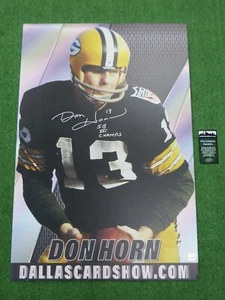 DON HORN GREEN BAY PACKERS SIGNED 24x36 FOAM BOARD POSTER PHOTO w/SBIIChamps DCS - Picture 1 of 6