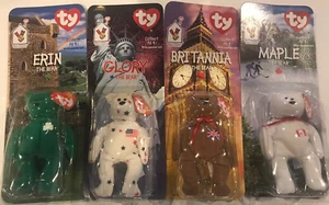 TY BeanieBabies Britannia Glory Erin Maple McDonalds International Bear W/Errors - Picture 1 of 6