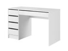 Schminktisch ADA Schreibtisch 120 cm Modern mit 5 Schubladen Weiß Schwarz