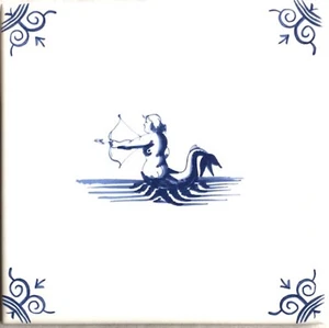 Mythologie Amor blau Maritim Delfter Design Ofen gebrannte Keramikfliese 6" x 6" - Bild 1 von 1