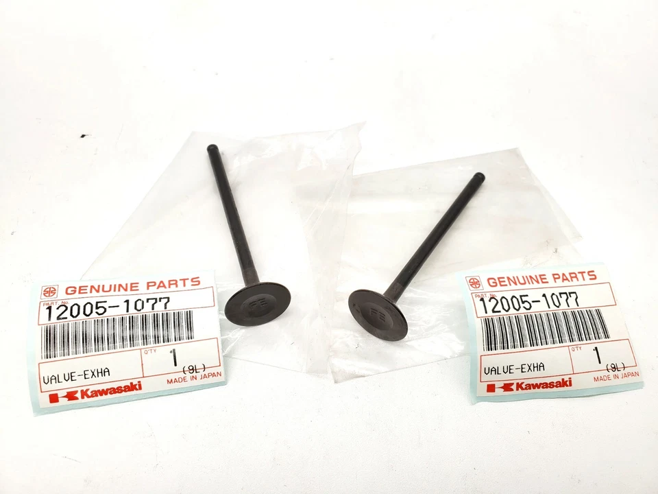 2 NUEVAS KAWASAKI 87-90 Ninja 750R ZX750 Válvula de escape (2) NOS 12005-1077 OEM Foto 1 de 4