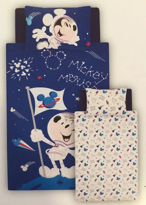 Juego de edredón único reversible espacial de Disney Mickey Mouse - nuevo con etiquetas Foto 1 de 4