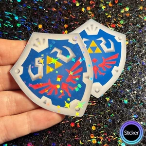 Legend of Zelda Sticker Hylian Shield Link's Shield, Holographic - Picture 1 of 4