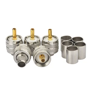 10 x PL-259 UHF Crimp Plug RF Connector for RG8 LMR400 RG213 RG214 Coaxial Cable - Picture 1 of 5