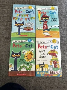 Set of 4 Pete the Cat Paperback Like New Books Pete's Big Lunch, Groovy Bake - Picture 1 of 14