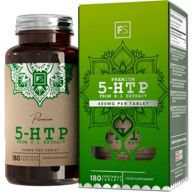 FOCUS SUPPLEMENTS 5-HTP | 180 400 mg cápsulas - HTP serotonina, estrés y ayuda para dormir | 5HTP Griffonia
