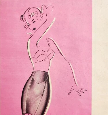 Sujetador Stein Perma Faja Elevada Mujer Sexy 1948 Anuncio Belleza Moda DWNN14 Foto 1 de 2