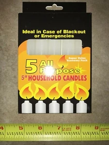 5 Pack All Purpose 5" Household Candles - Ideal for Blackouts & Emergencies - Picture 1 of 4