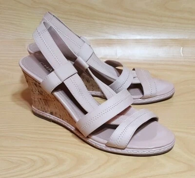 Sandálias femininas Charles David cortiça wedge slingback sapatos 7,5 M - Imagem 1 de 4