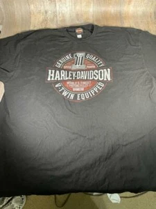 Harley Davidson Black Tee Shirts 3 XL Oconomowoc Wisconsin Pair Free Shipping - Picture 1 of 9