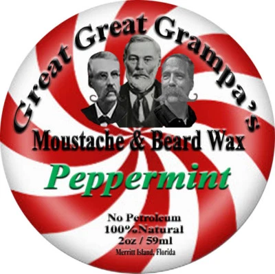 WHITE Wax - Peppermint scent - Moustache & Beard Wax - 3 Holds - Image 1 of 4